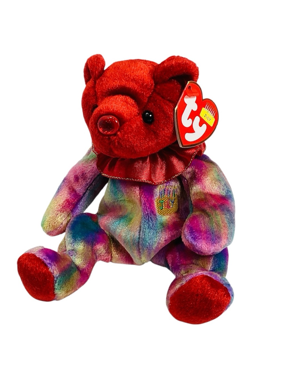 💚 TY “July” Birthday Beanie Baby Bear - NWT